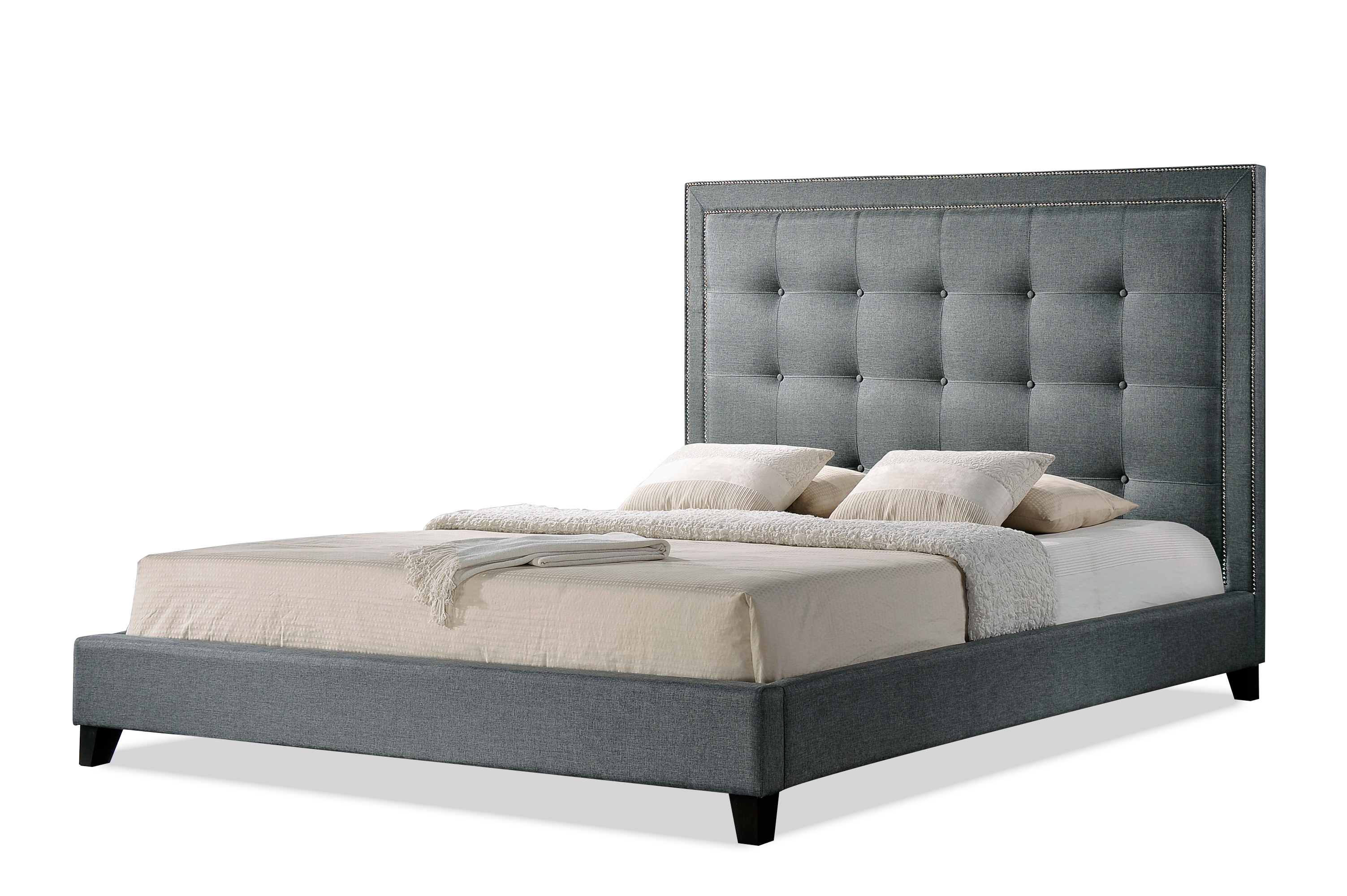 Baxton Studio Hirst Gray Platform Bed Queen Size| Affordable Modern ...