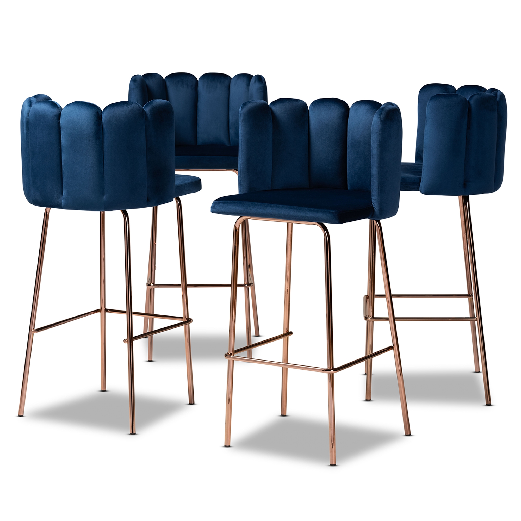 navy blue metal stools