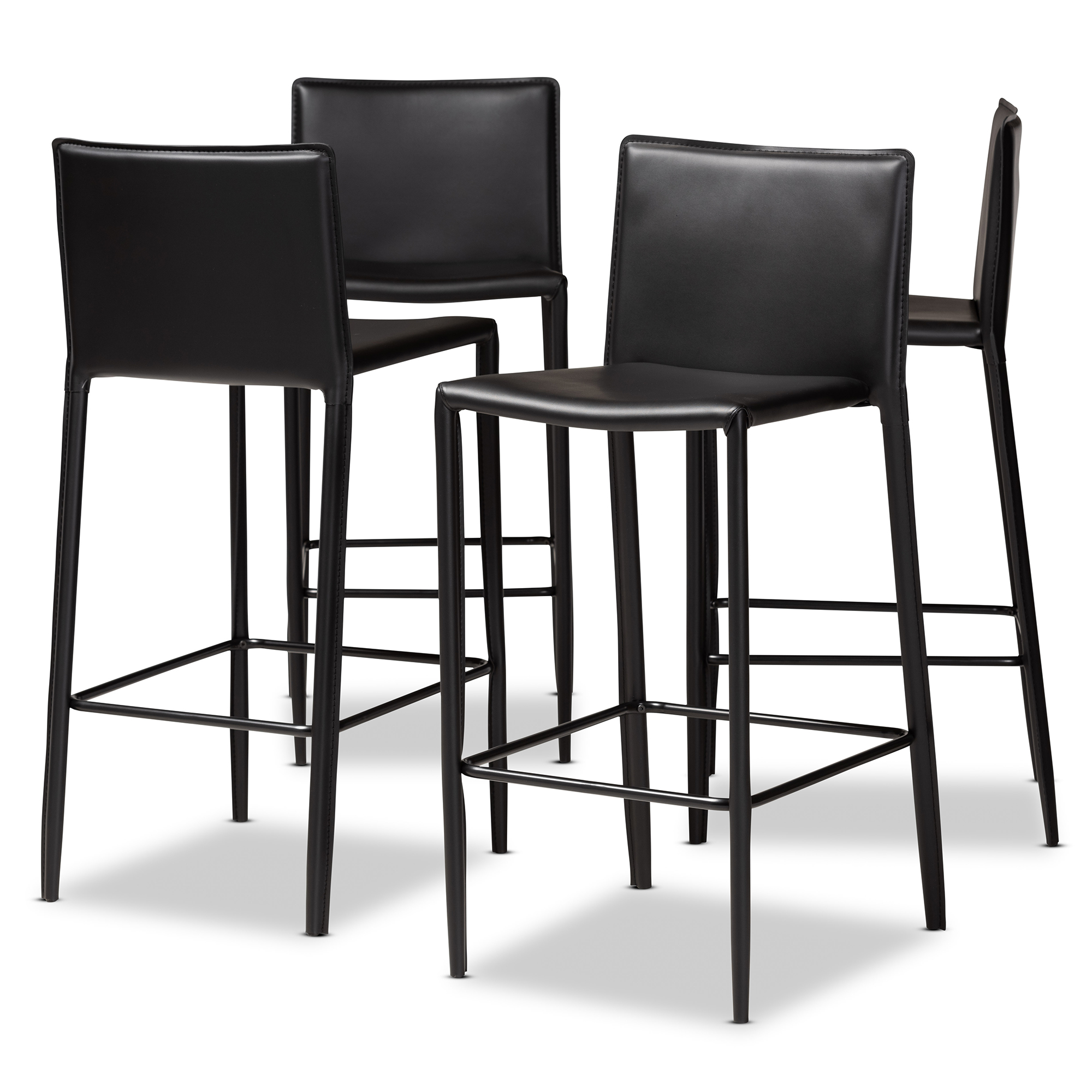 black leather bar stools set of 4