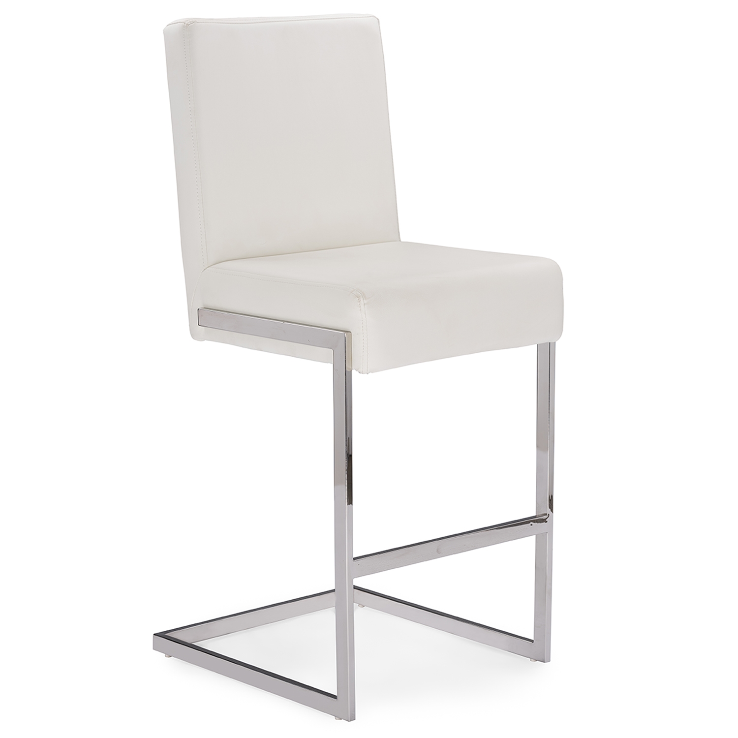 white bar stool leather