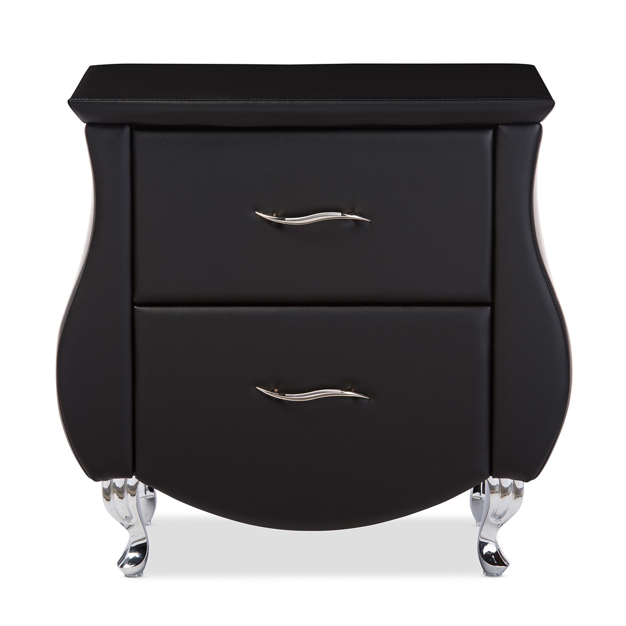 black leather night stand