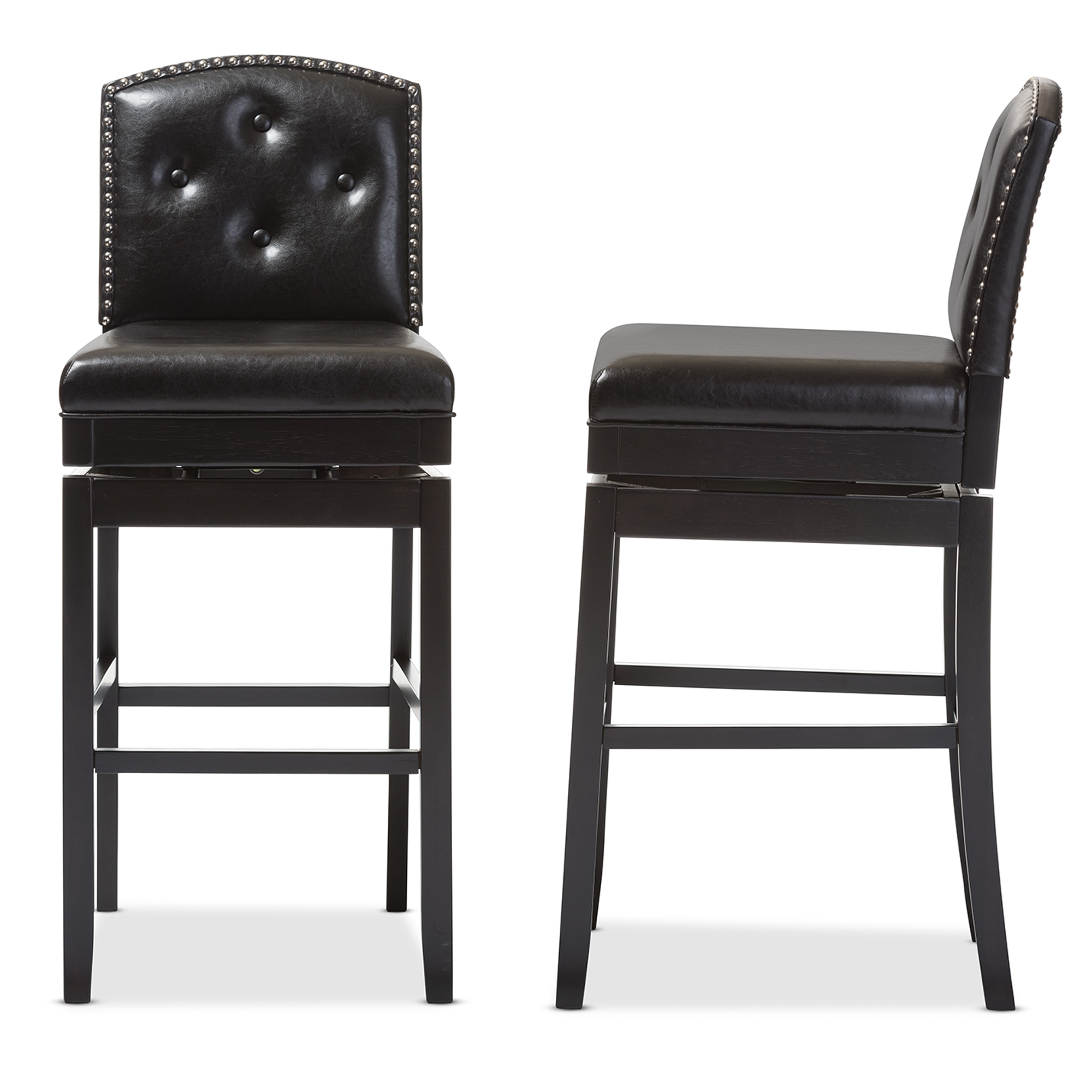 black leather dining room set