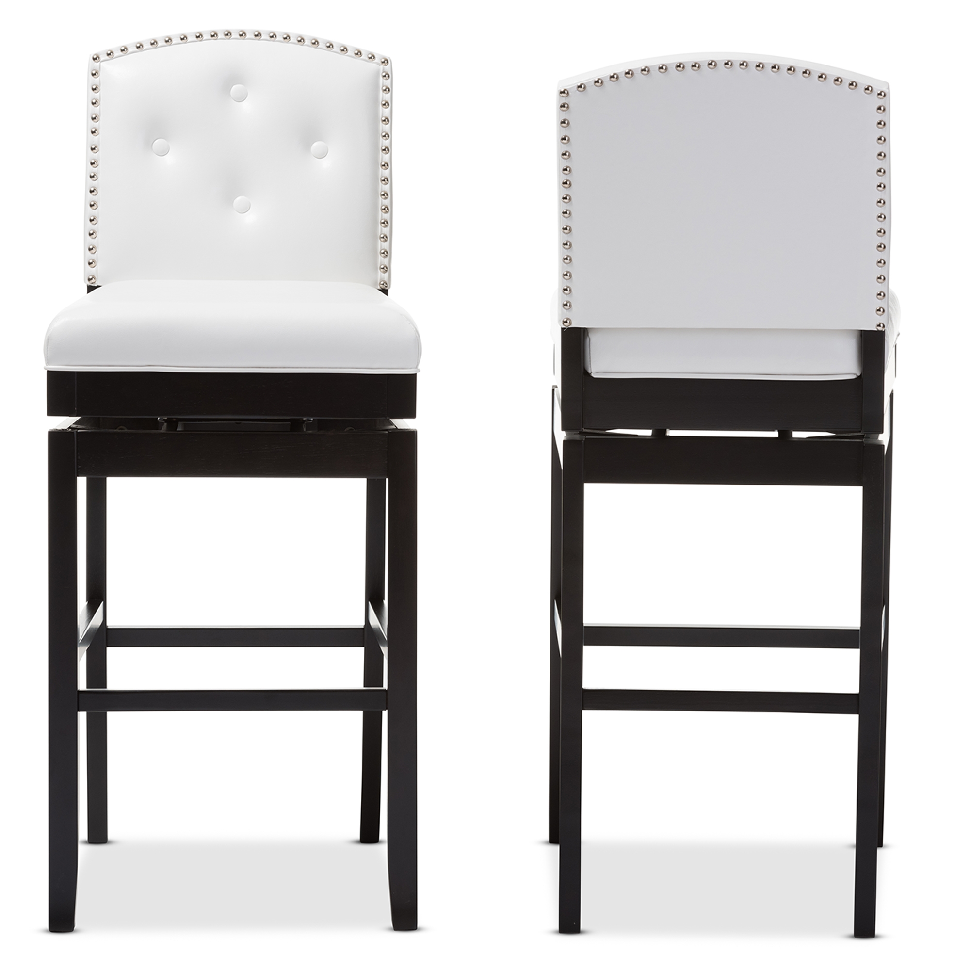 tufted white bar stools