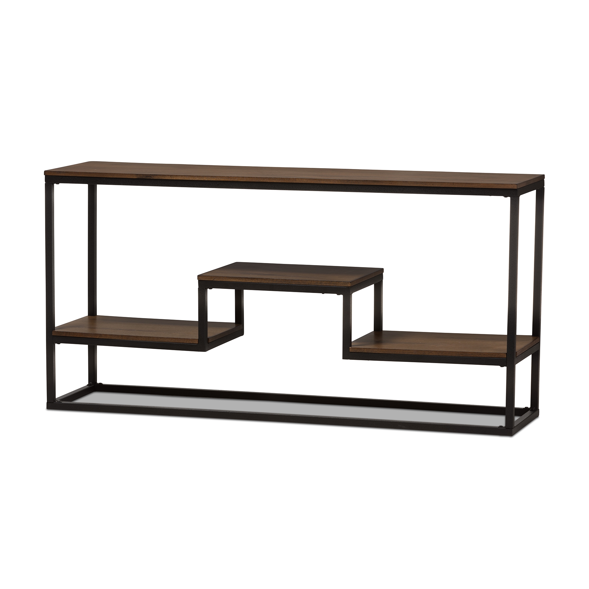 baxton studio herzen rustic industrial end table