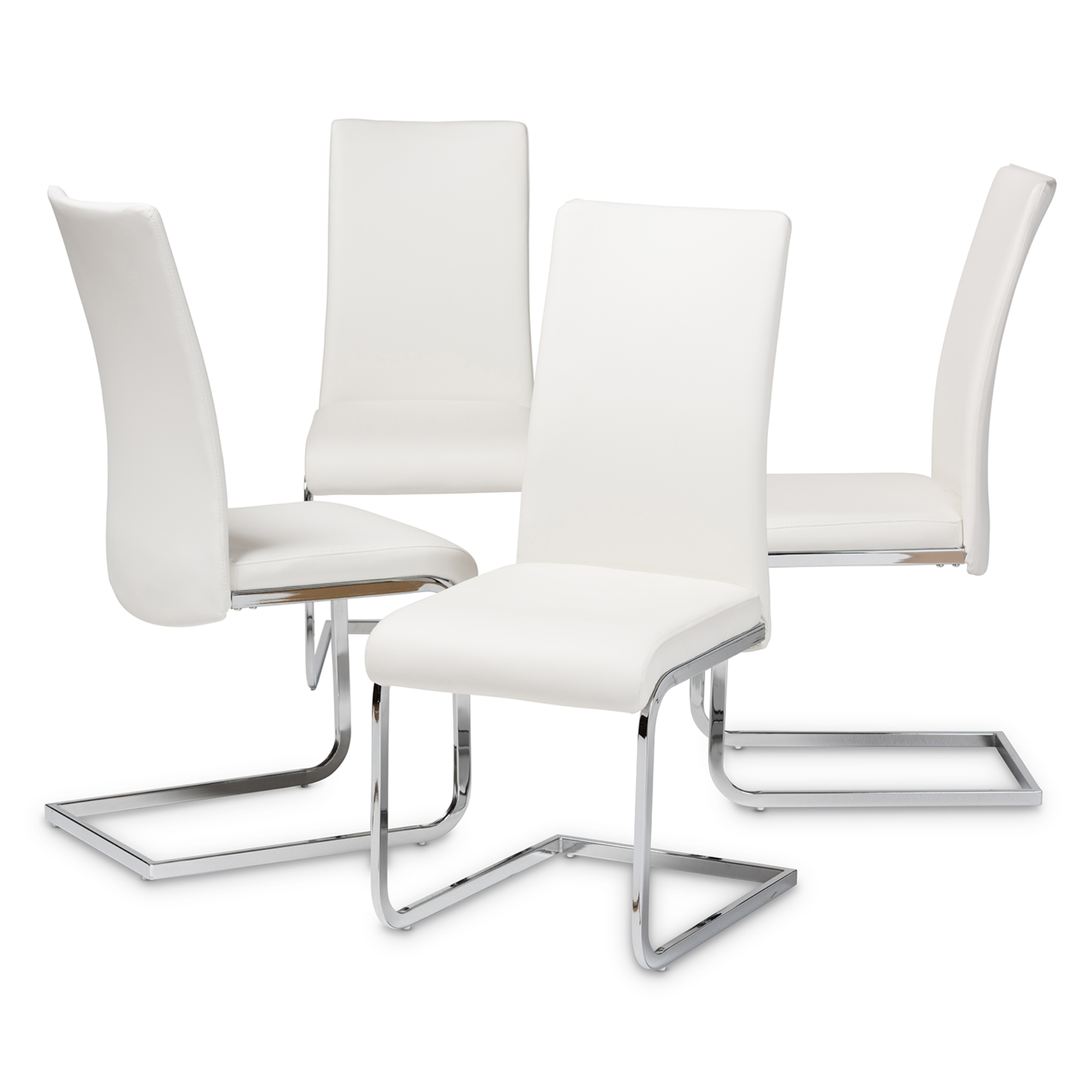 dining chairs leather white