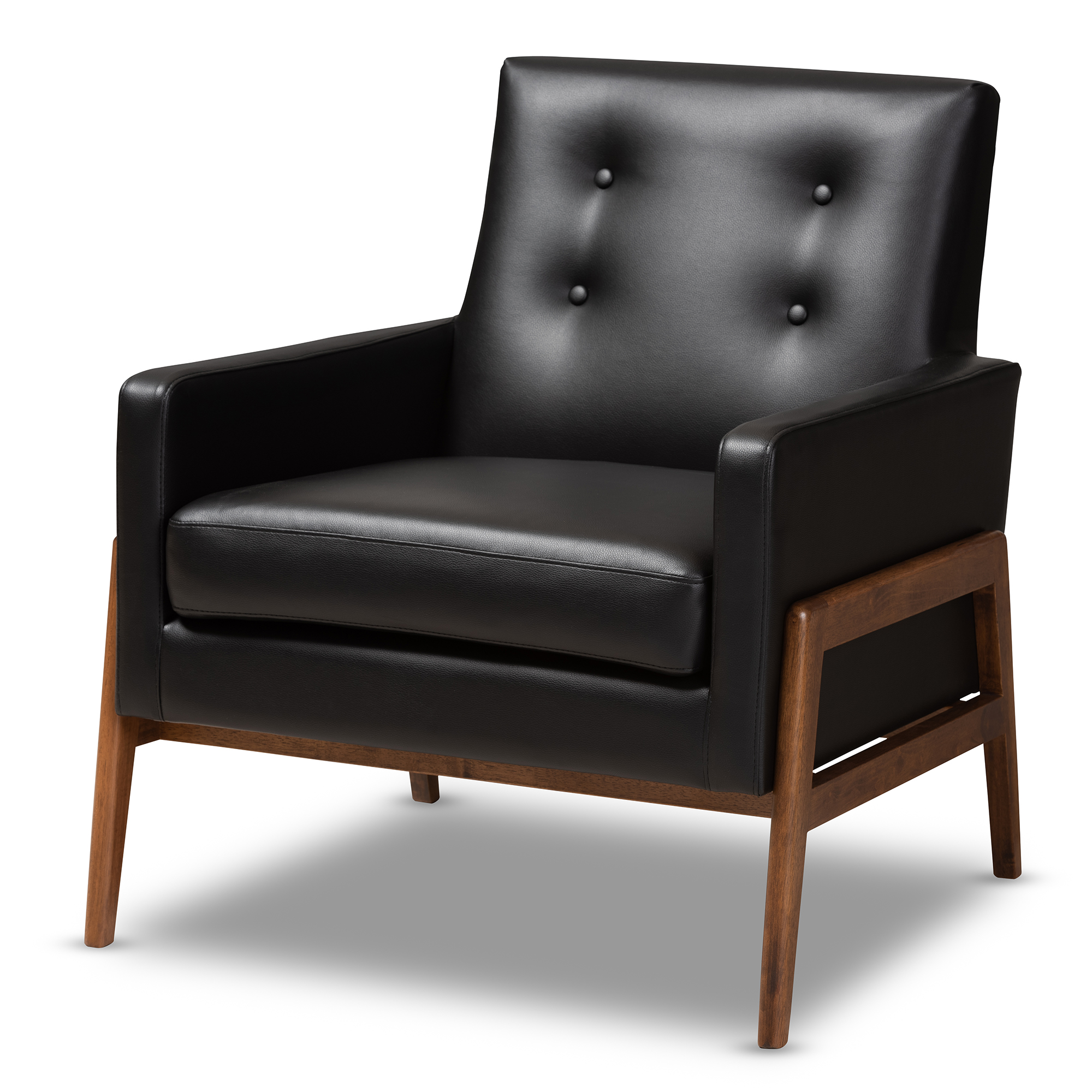 black mid century chair