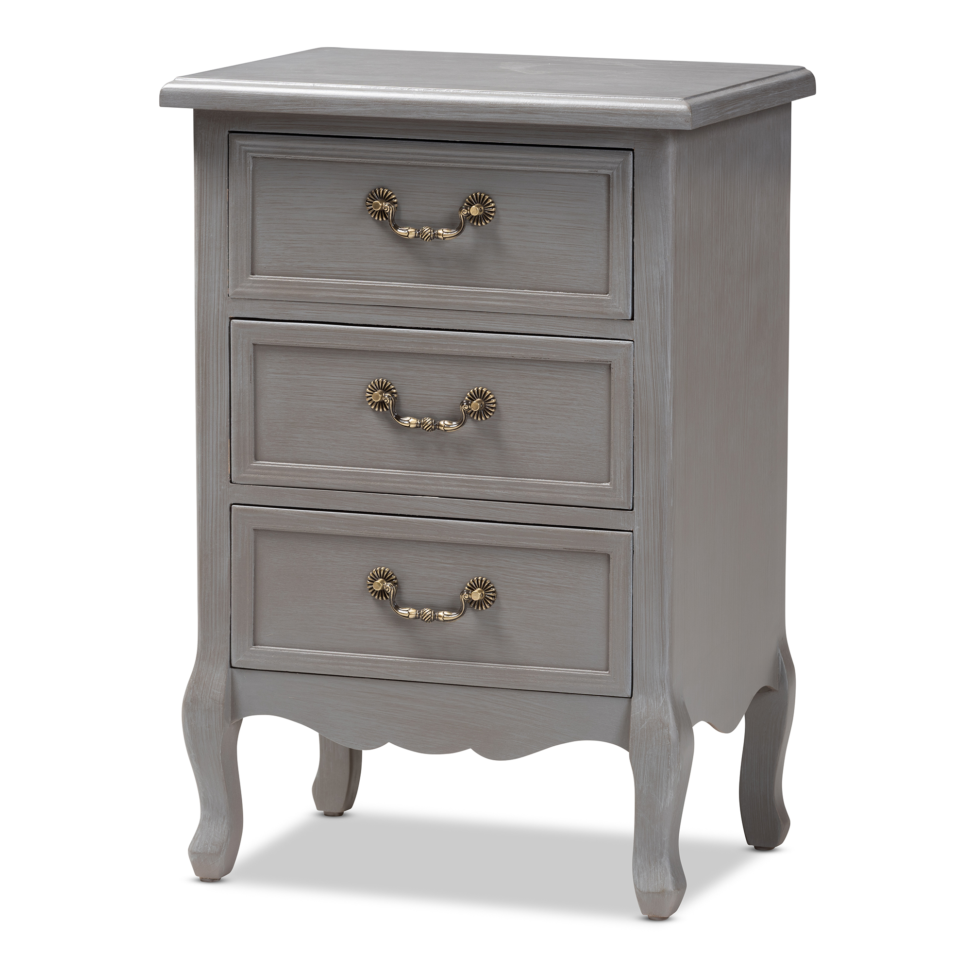 baxton studio chevron 3 drawer nightstand