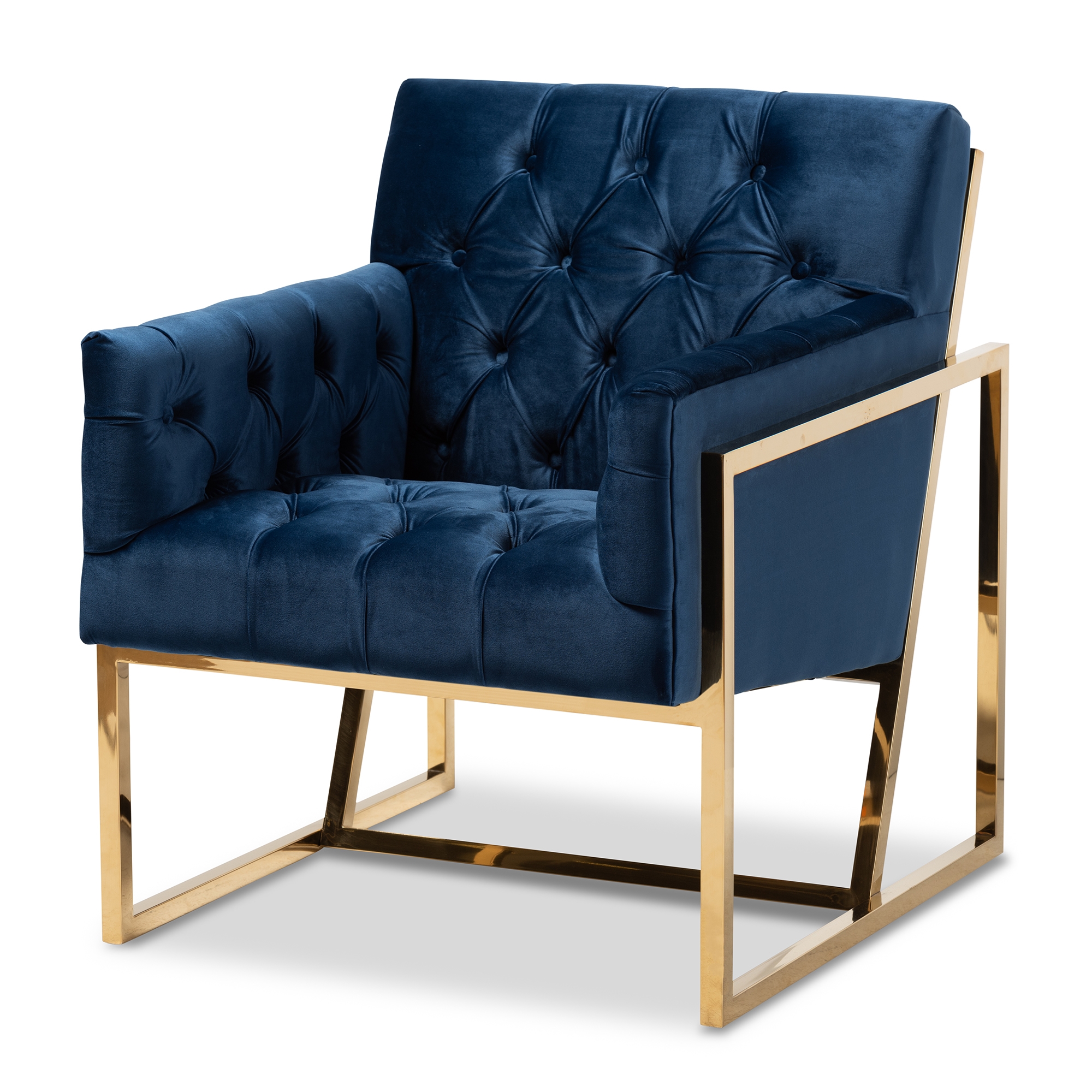 modern navy accent chair