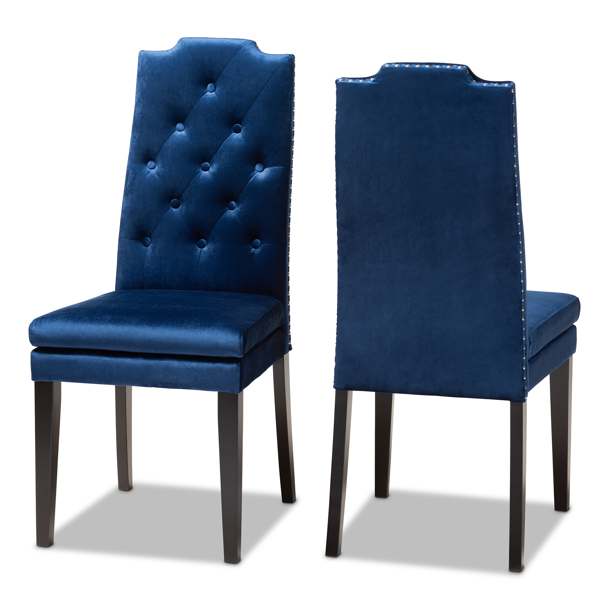 velvet dining chairs navy