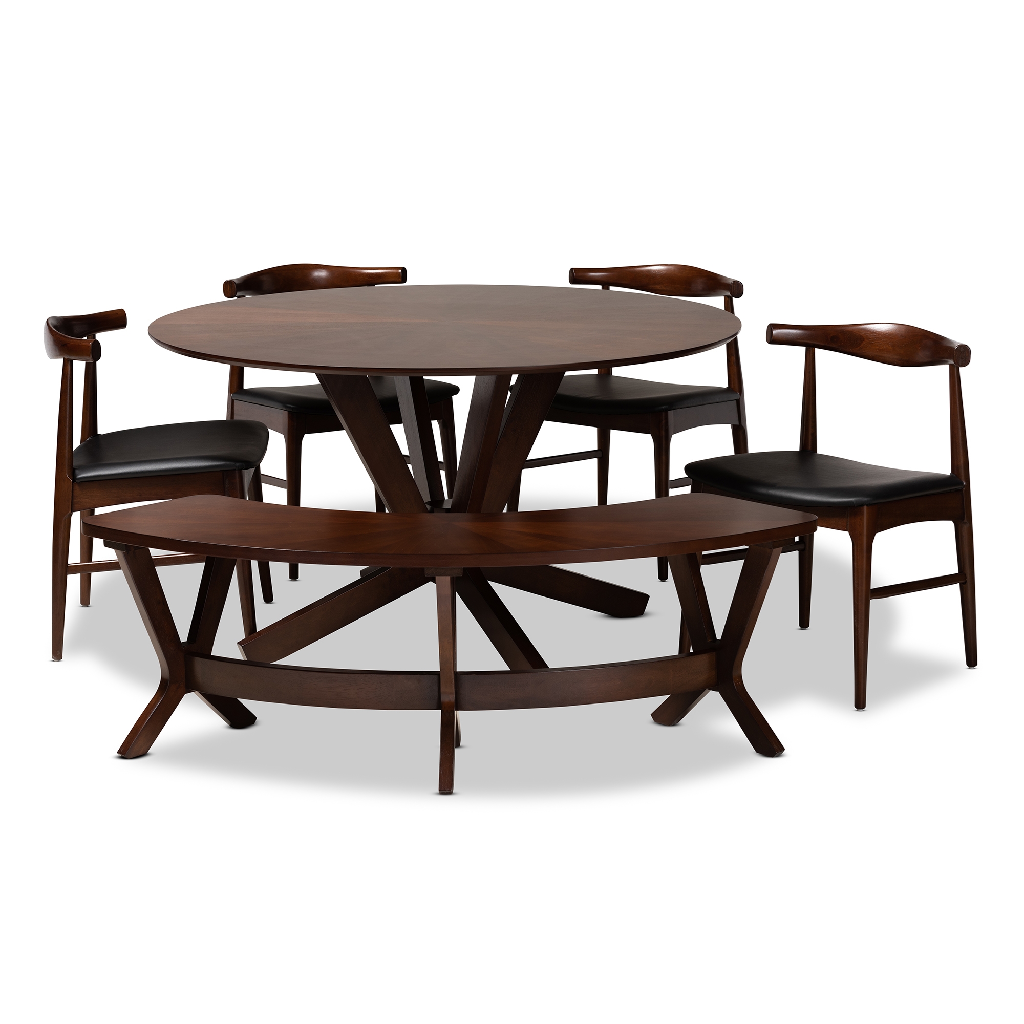 mid century modern dining table set for 6