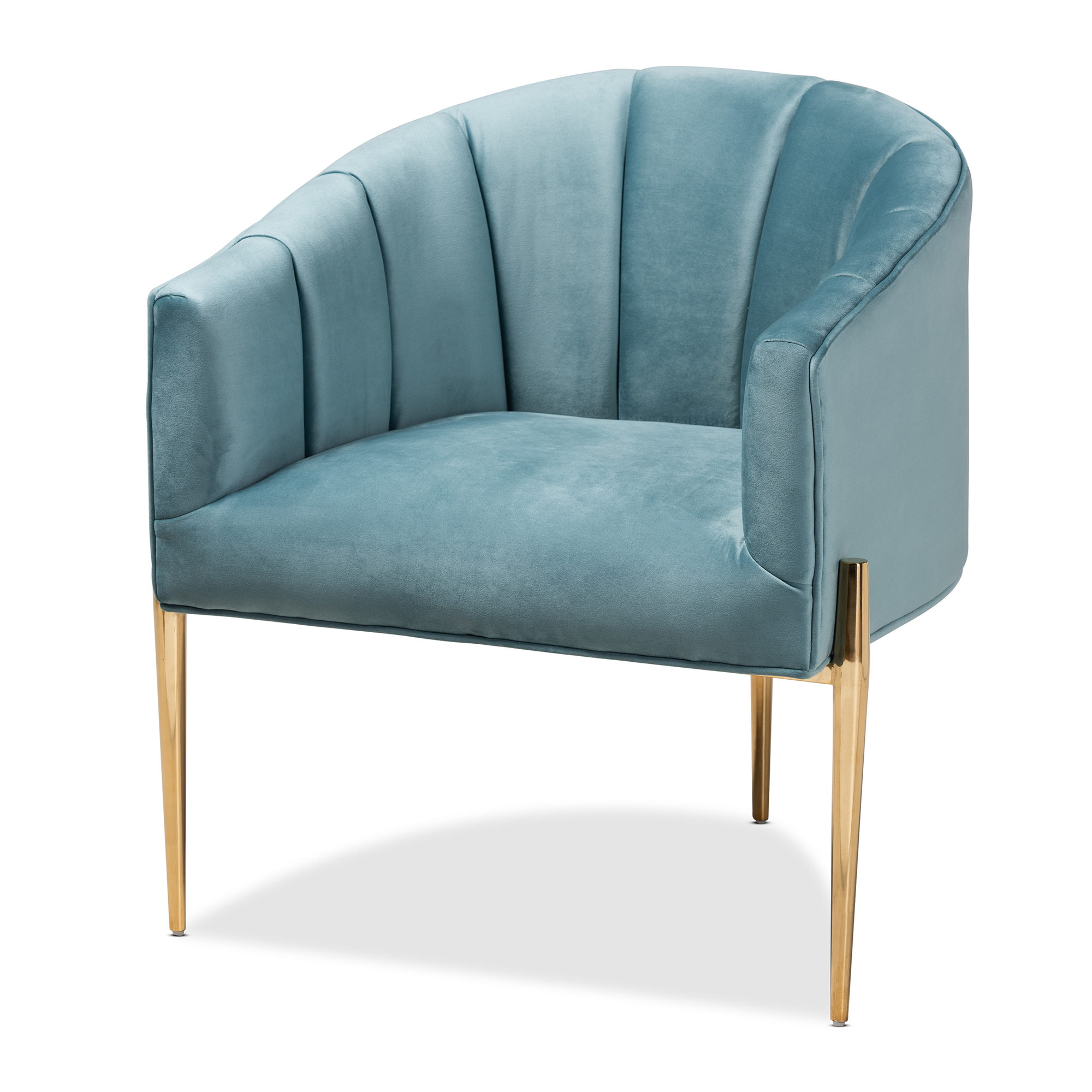 sky blue velvet chair