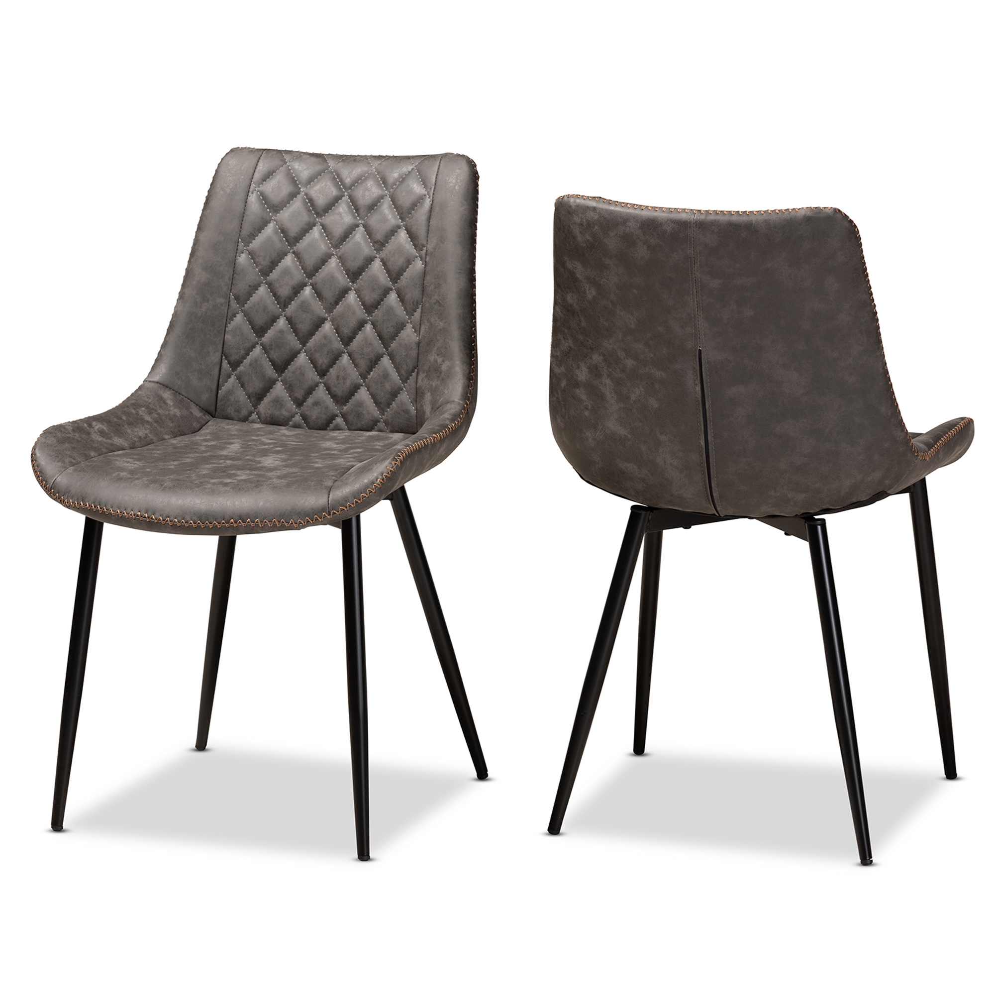 contemporary grey leather dining chairs