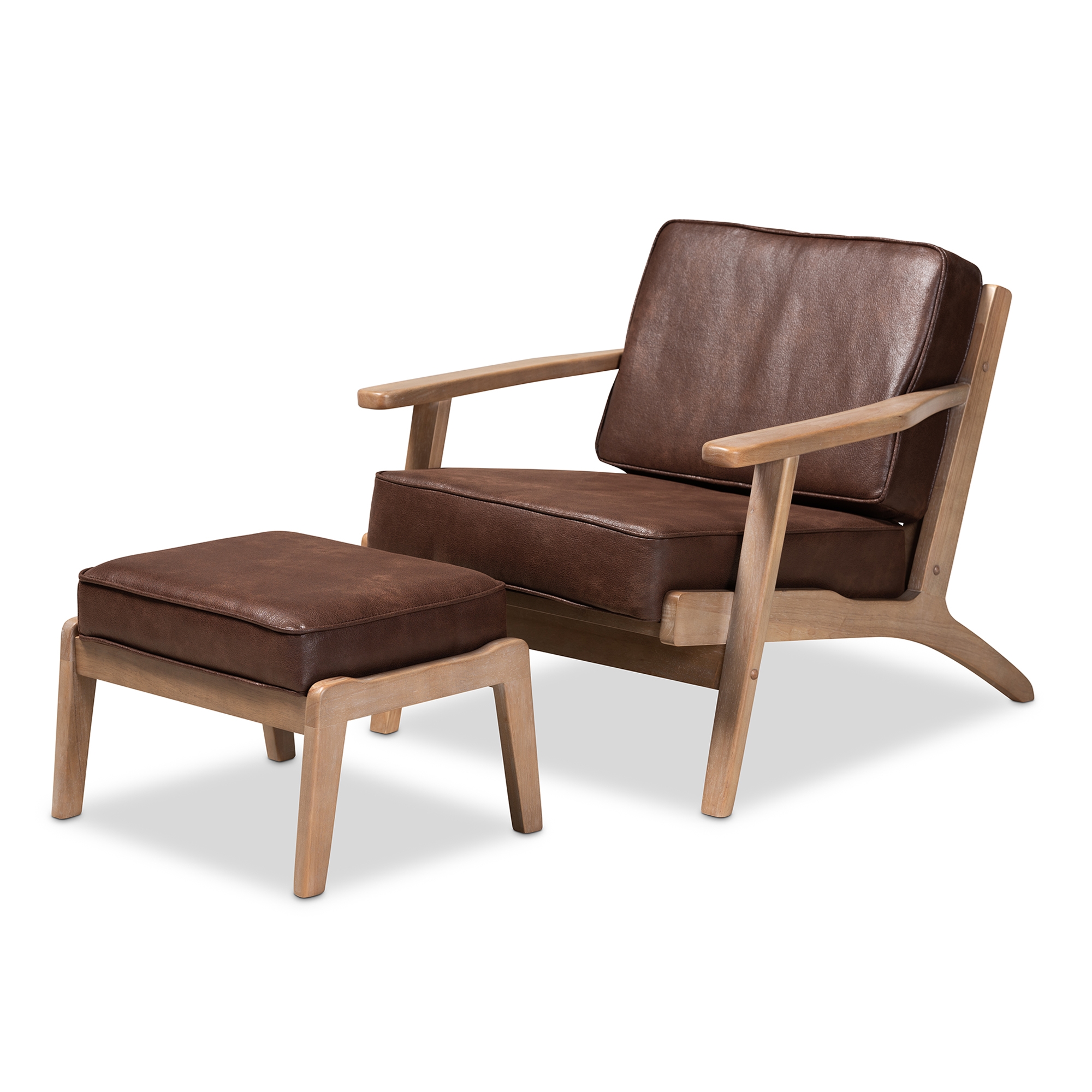 baxton studio mid century lounge chair