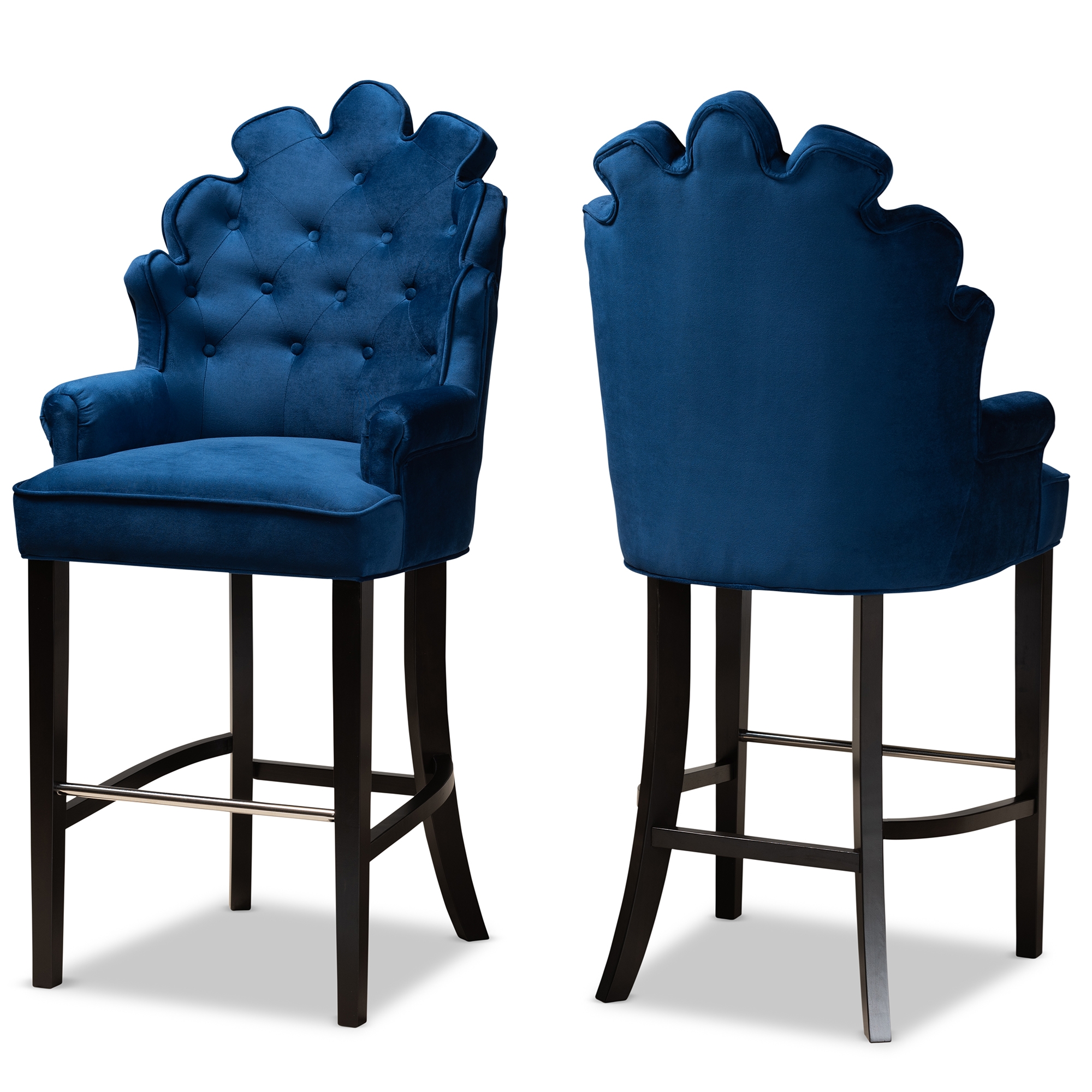 blue velvet counter height chairs