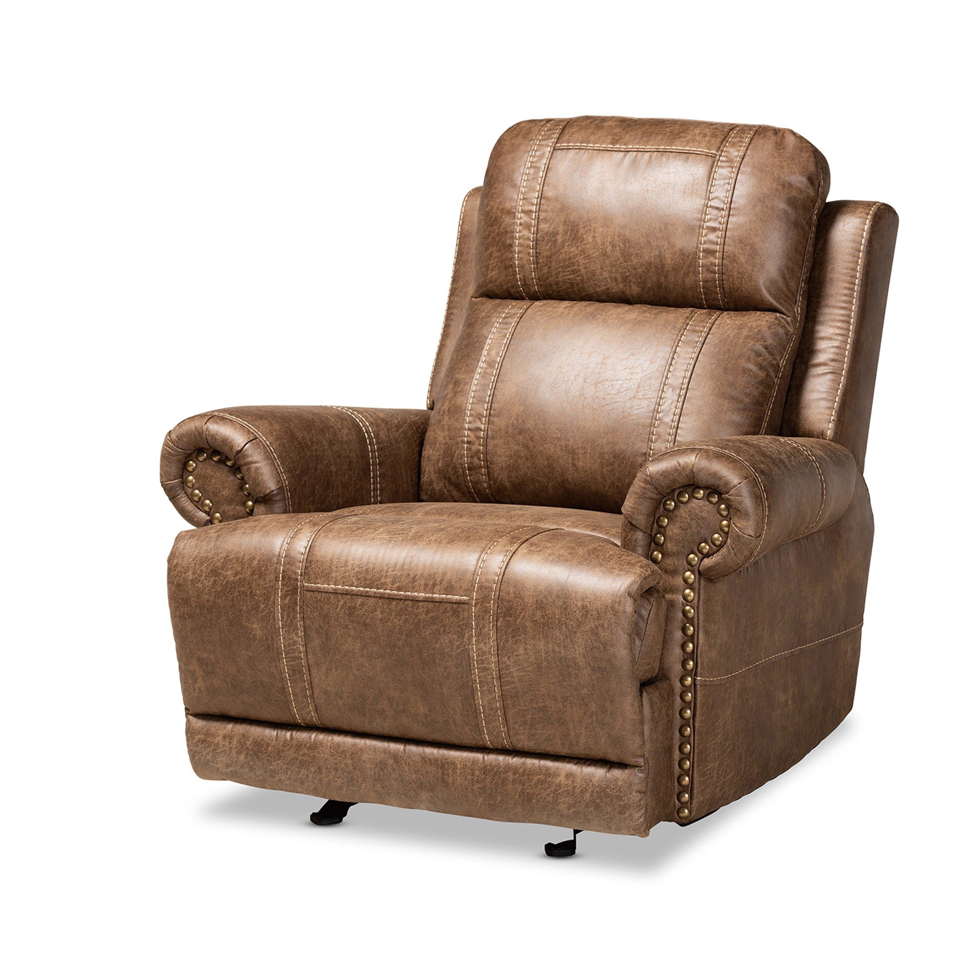 light brown leather reclining chair