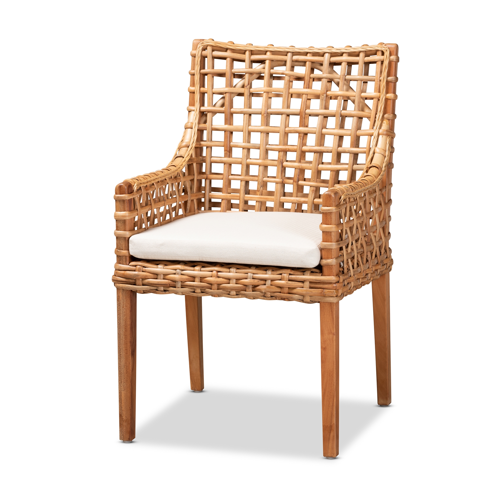 woven rattan dining chair