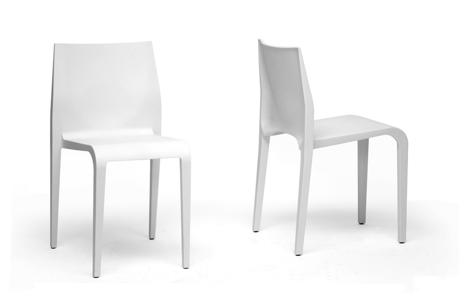 white plastic cafe chairs