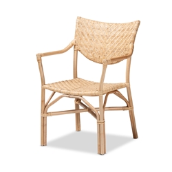 bali & pari Damani Modern Bohemian Natural Brown Finished Rattan Dining Chair Baxton Studio restaurant furniture, hotel furniture, commercial furniture, wholesale dining room furniture, wholesale dining chairs, classic dining chairs