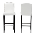 Baxton Studio Libra White Modern Bar Stool with Nail Head Trim (Set of 2) Baxton Studio Libra White Modern Bar Stool with Nail Head Trim (Set of 2), BSBBT5111 Bar Stool-White (2), Baxton Studio Affordable Modern Design