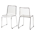 Baxton Studio Lino Transparent Clear Acrylic Dining Chair (Set of 2) Lino Transparent Clear Acrylic Dining Chair (Set of 2), BSCC-53-Clear Set of 2, Baxton Studio Affordable Modern Design