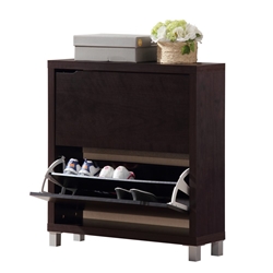 Baxton Studio Simms Dark Brown Modern Shoe Cabinet