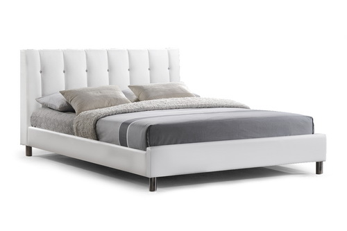 Modern white outlet upholstered bed