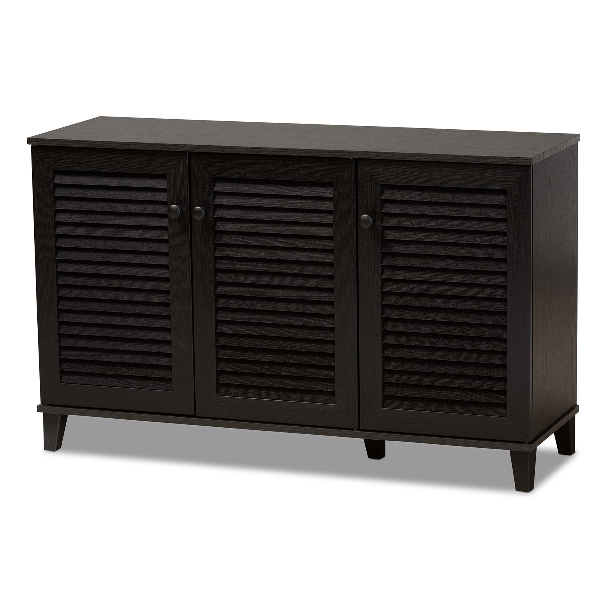 Baxton Studio Warren Espresso Shoe Storage Cabinet Affordable