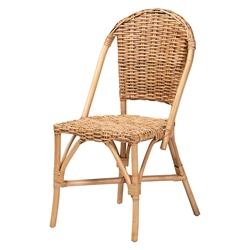 bali & pari Neola Modern Bohemian Natural Rattan Dining Chair Baxton Studio restaurant furniture, hotel furniture, commercial furniture, wholesale dining furniture, wholesale bench, classic bench