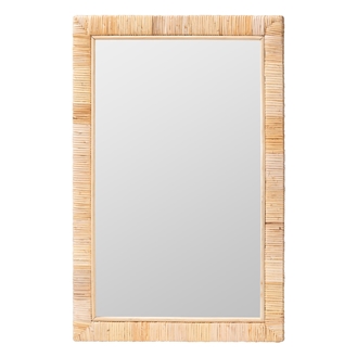 bali & pari Lankston Bohemian Natural Rattan Rectangle Accent Wall Mirror