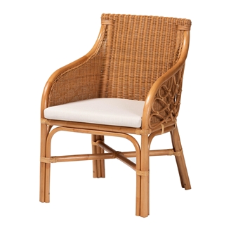 bali & pari Carolyn Bohemian Light Honey Rattan Arm Chair