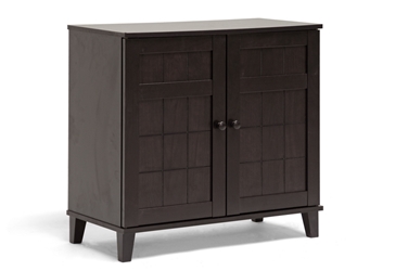 Baxton Studio Glidden Dark Brown Wood Modern Shoe Cabinet (Short)