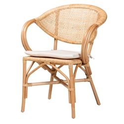 bali & pari Varick Modern Bohemian Natural Brown Finished Rattan Dining Chair Baxton Studio restaurant furniture, hotel furniture, commercial furniture, wholesale dining room furniture, wholesale dining chairs, classic dining chairs