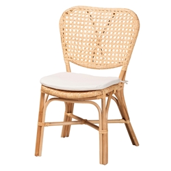 bali & pari Nadira Modern Bohemian Natural Brown Finished Rattan Dining Chair Baxton Studio restaurant furniture, hotel furniture, commercial furniture, wholesale dining room furniture, wholesale dining chairs, classic dining chairs